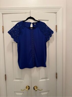Never worn Women's Blue Lace Sleeve Blouse